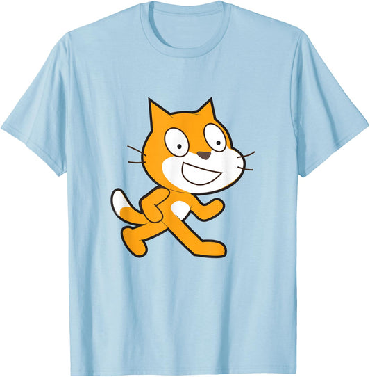 Scratch Programming Language Official Mascot Cat T-Shirt - T-Shirt | Light Blue