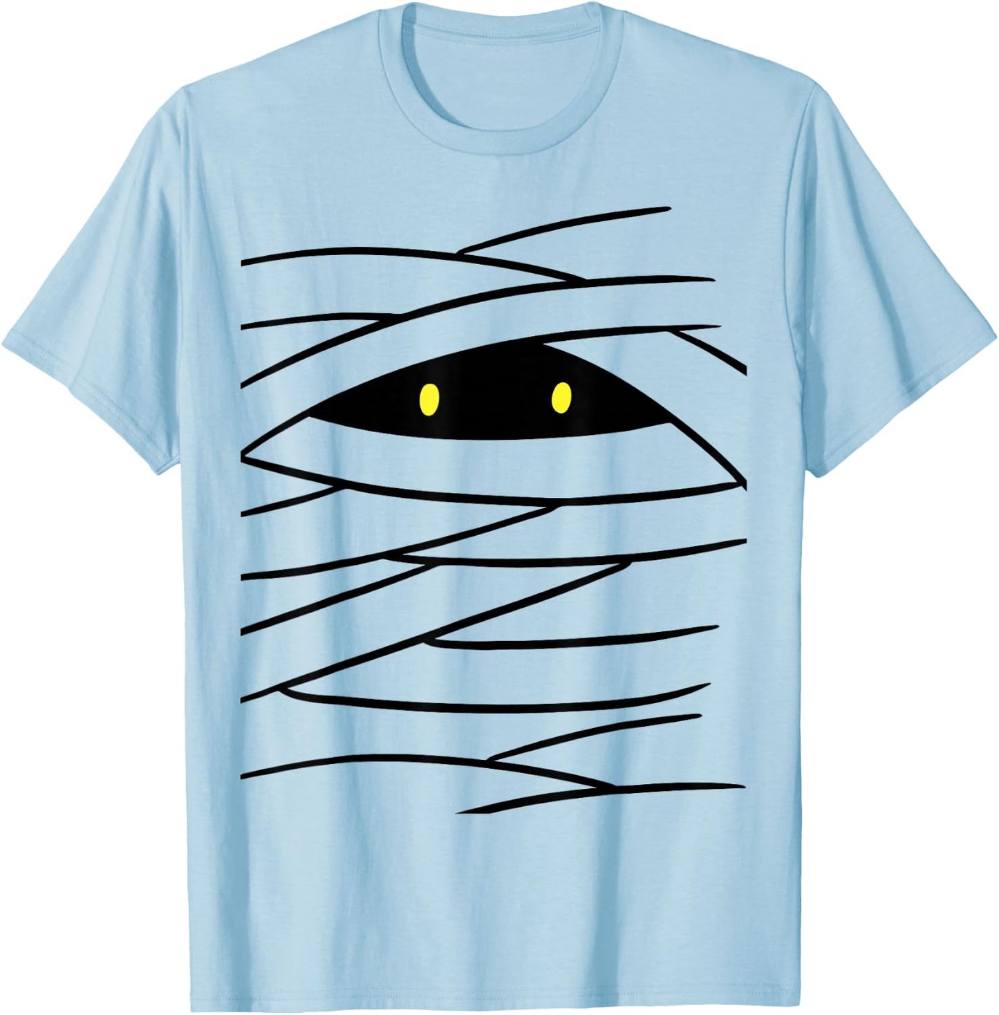 Mummy Costume Easy Haloween Funny Boy Wrap Face Monster Eyes T-Shirt - T-Shirt | Light Blue