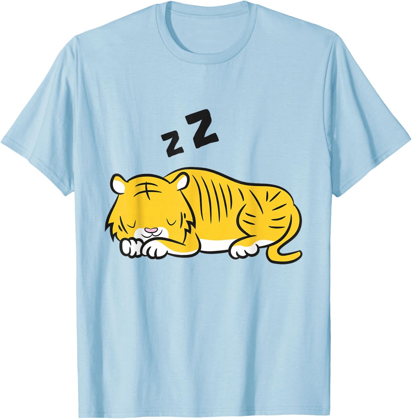 Sleeping Tiger Cute Tiger Pajamas Tiger T-Shirt - T-Shirt | Light Blue
