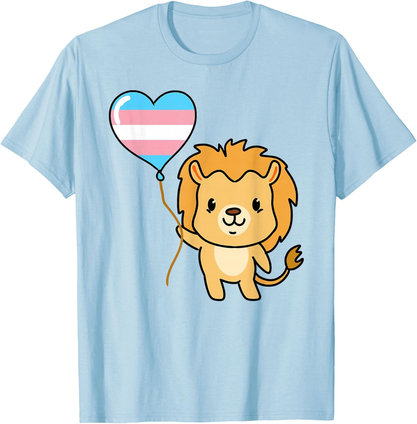 Lion Balloon Trans Pride T-Shirt - T-Shirt | Light Blue