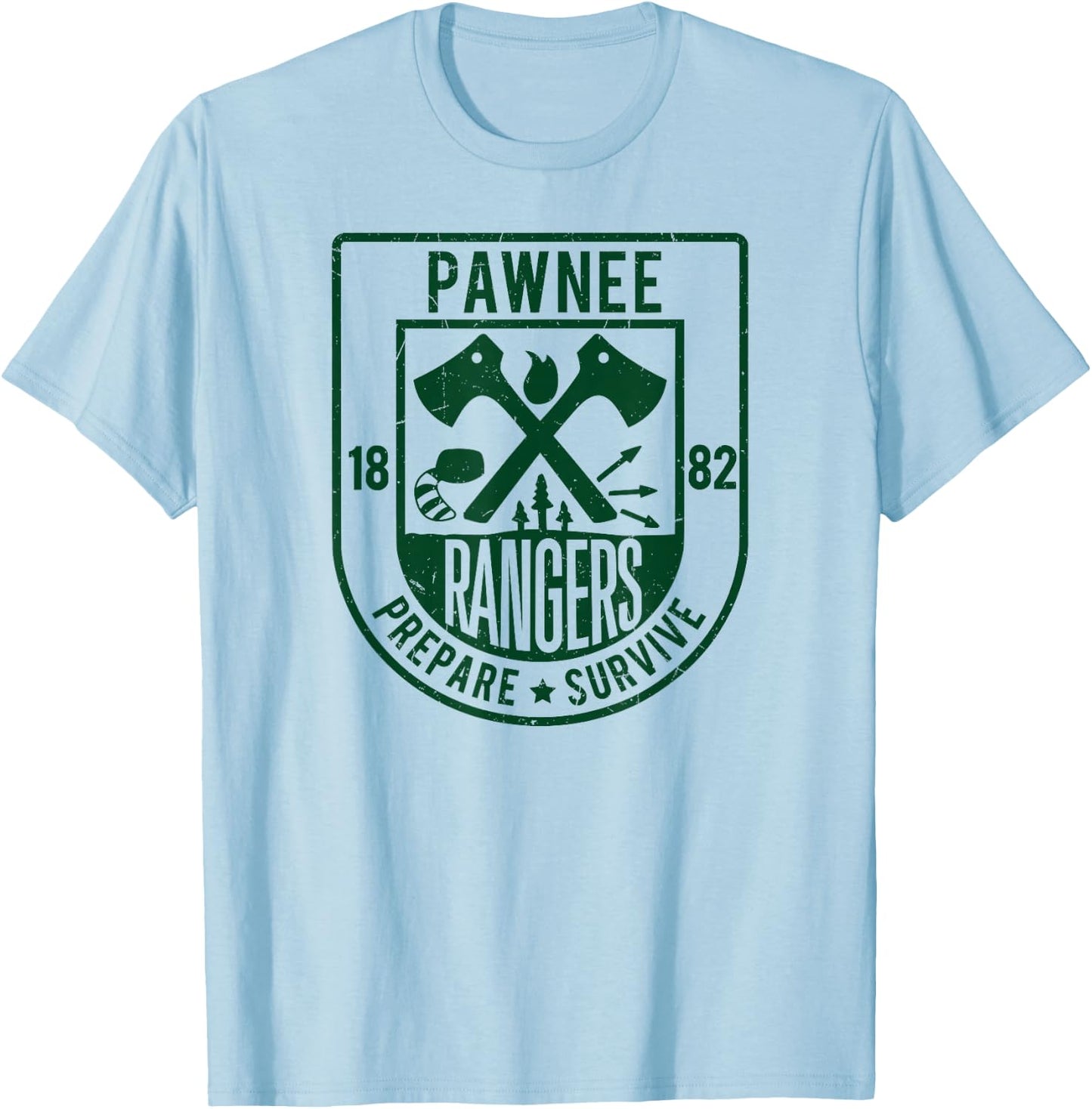 Men's Pawnee Rangers Goddesses Scout Vintage T-Shirt - T-Shirt | Light Blue