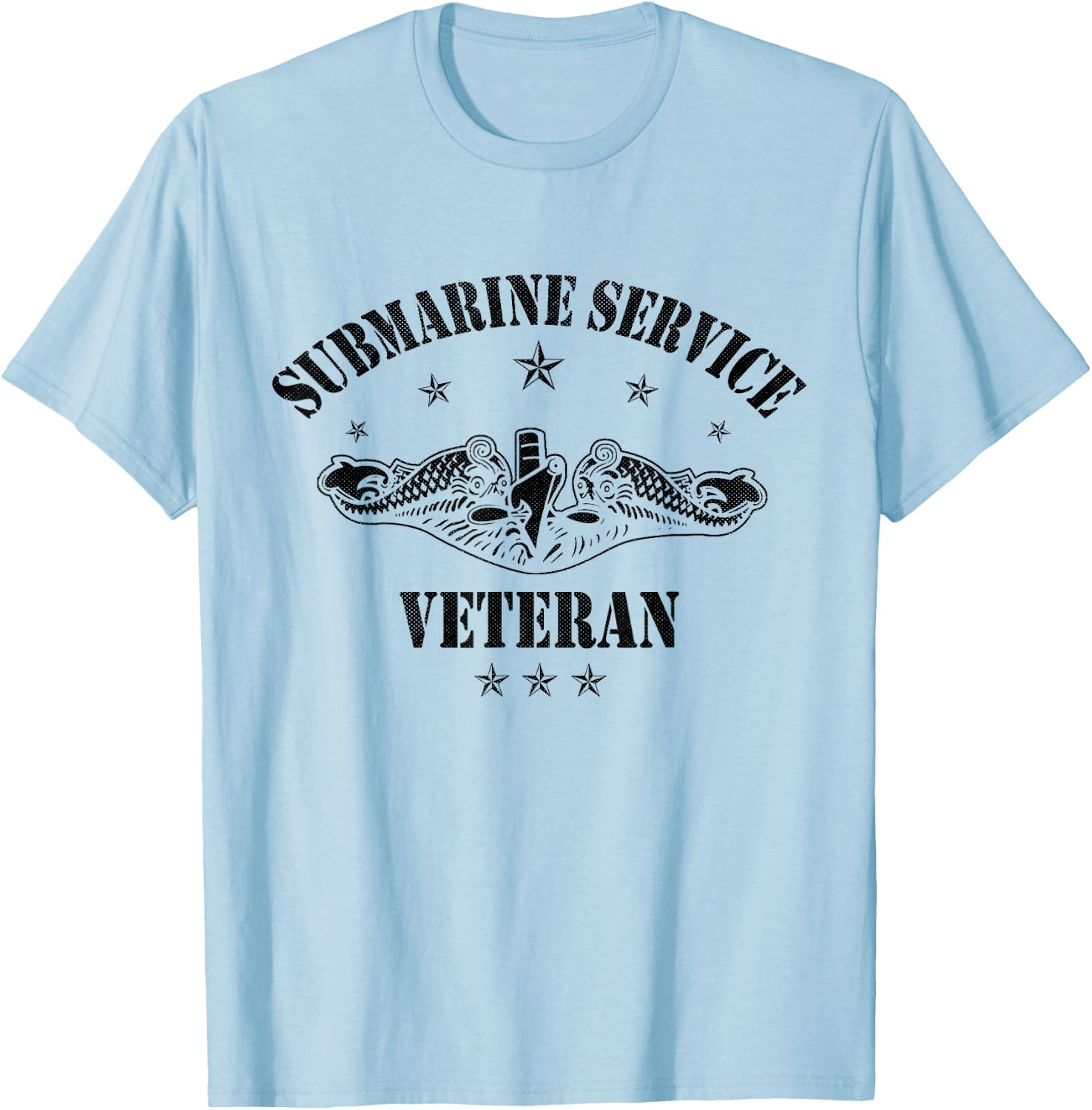Submarine Service Veteran Submariner American Flag Vintage T-Shirt - T-Shirt | Light Blue