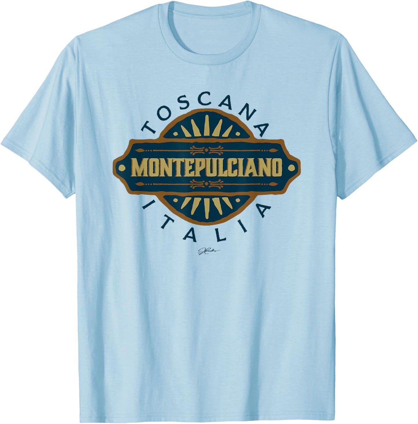 JCombs: Montepulciano, Tuscany, Italy, Retro T-Shirt - T-Shirt | Light Blue