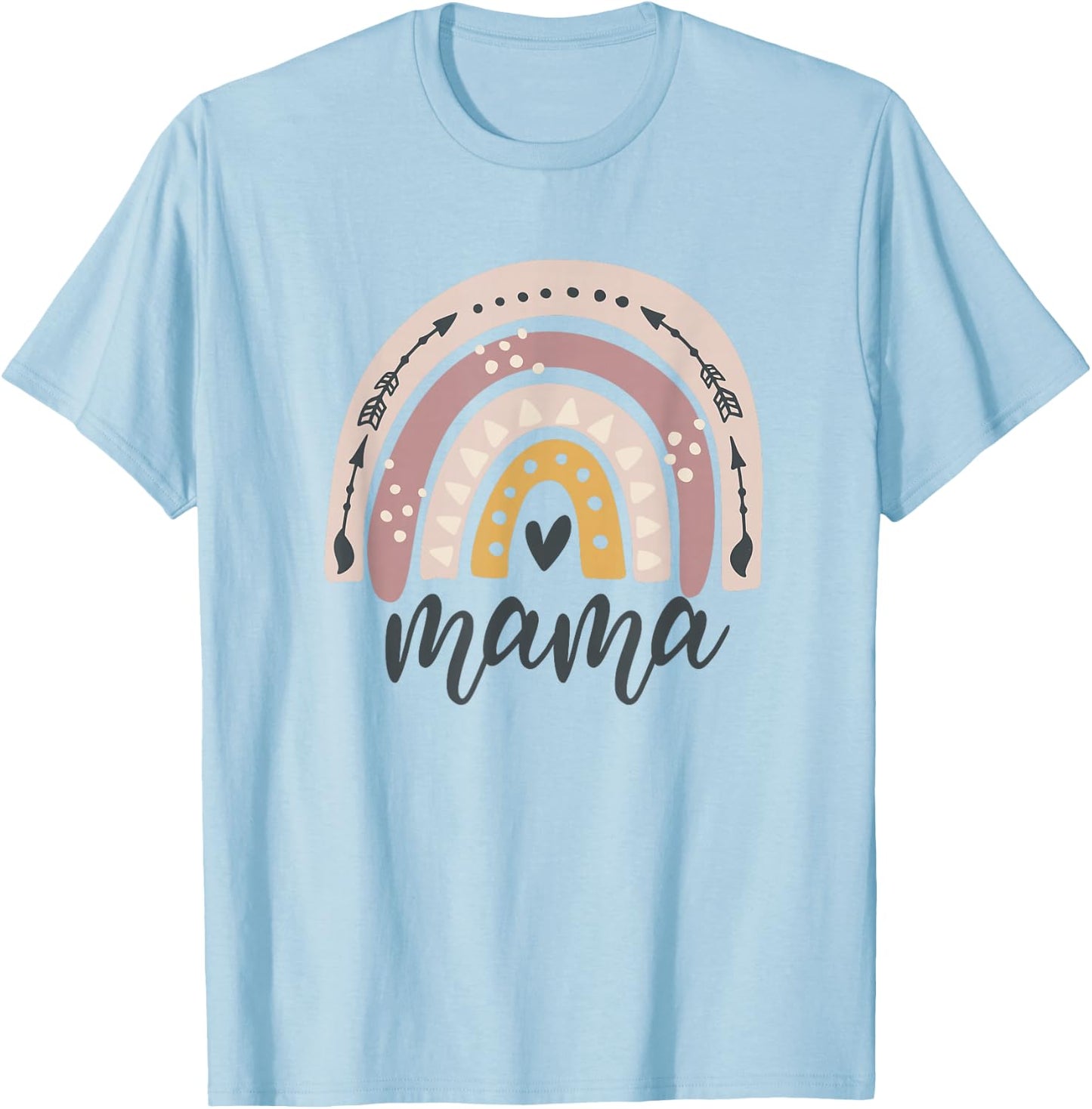 Boho Rainbow Mama Mom Mommy New Mom Mother's Day T-Shirt - T-Shirt | Light Blue