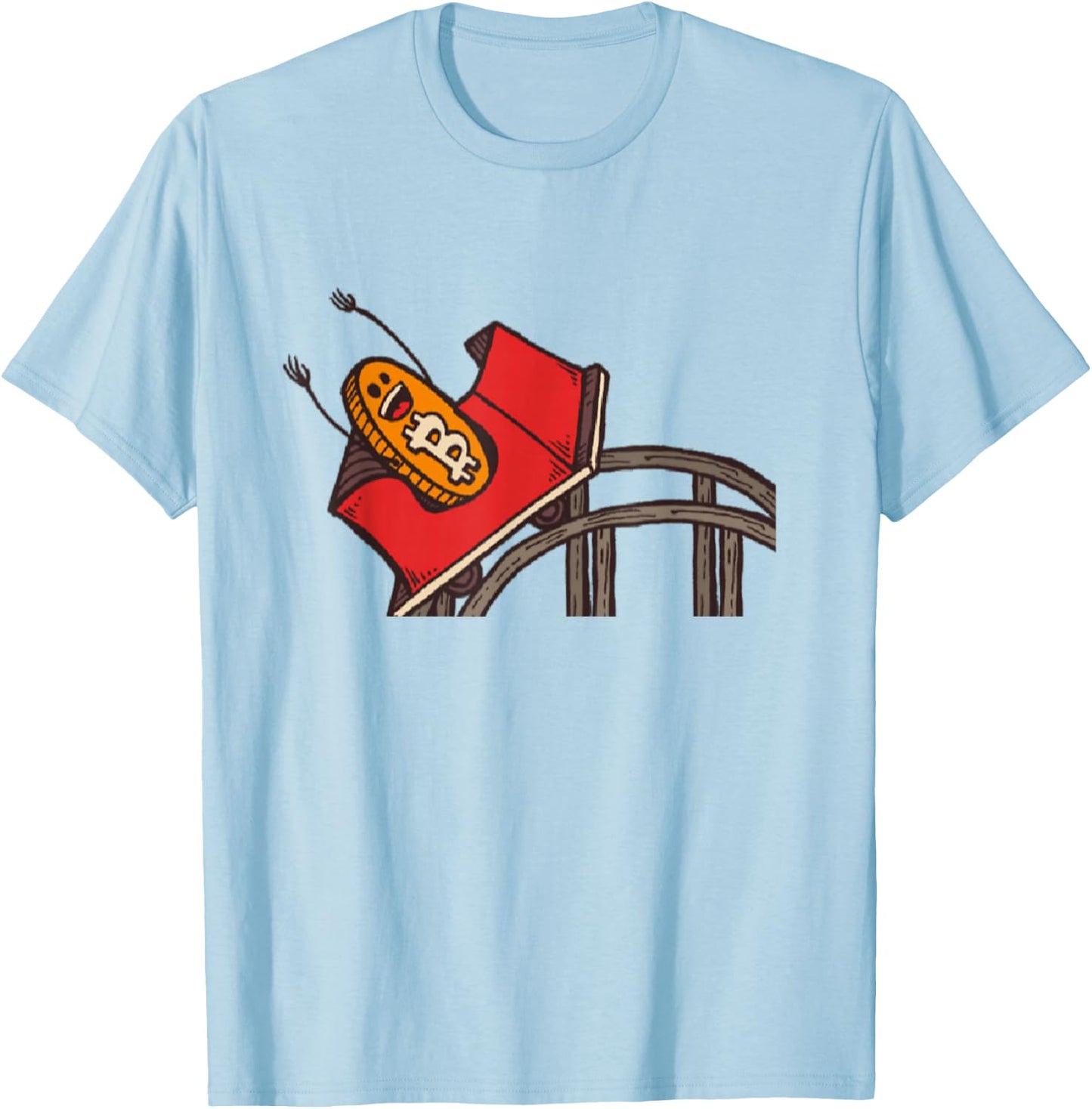 Funny Bitcoin Rollercoaster | Cryptocurrency T-Shirt - T-Shirt | Light Blue