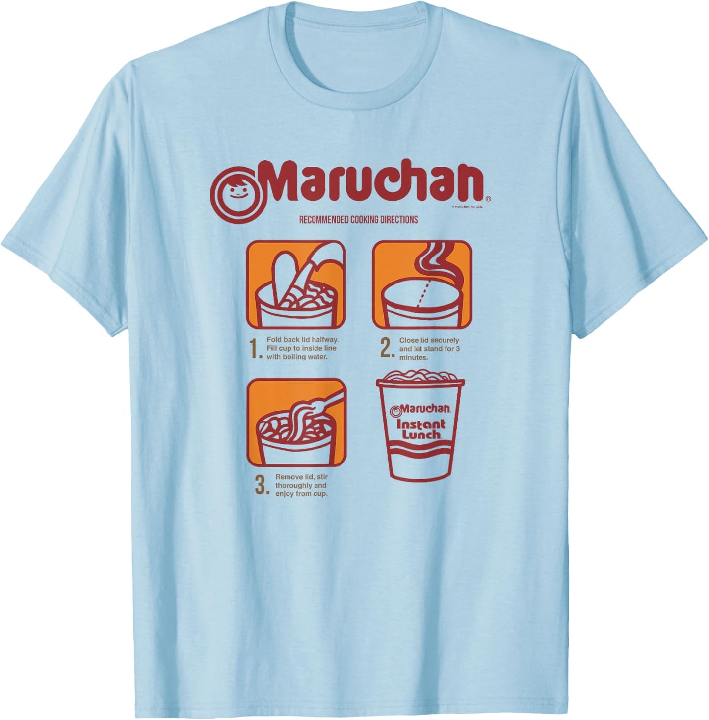 Maruchan Recommended Cooking Directions Poster T-Shirt - T-Shirt | Light Blue