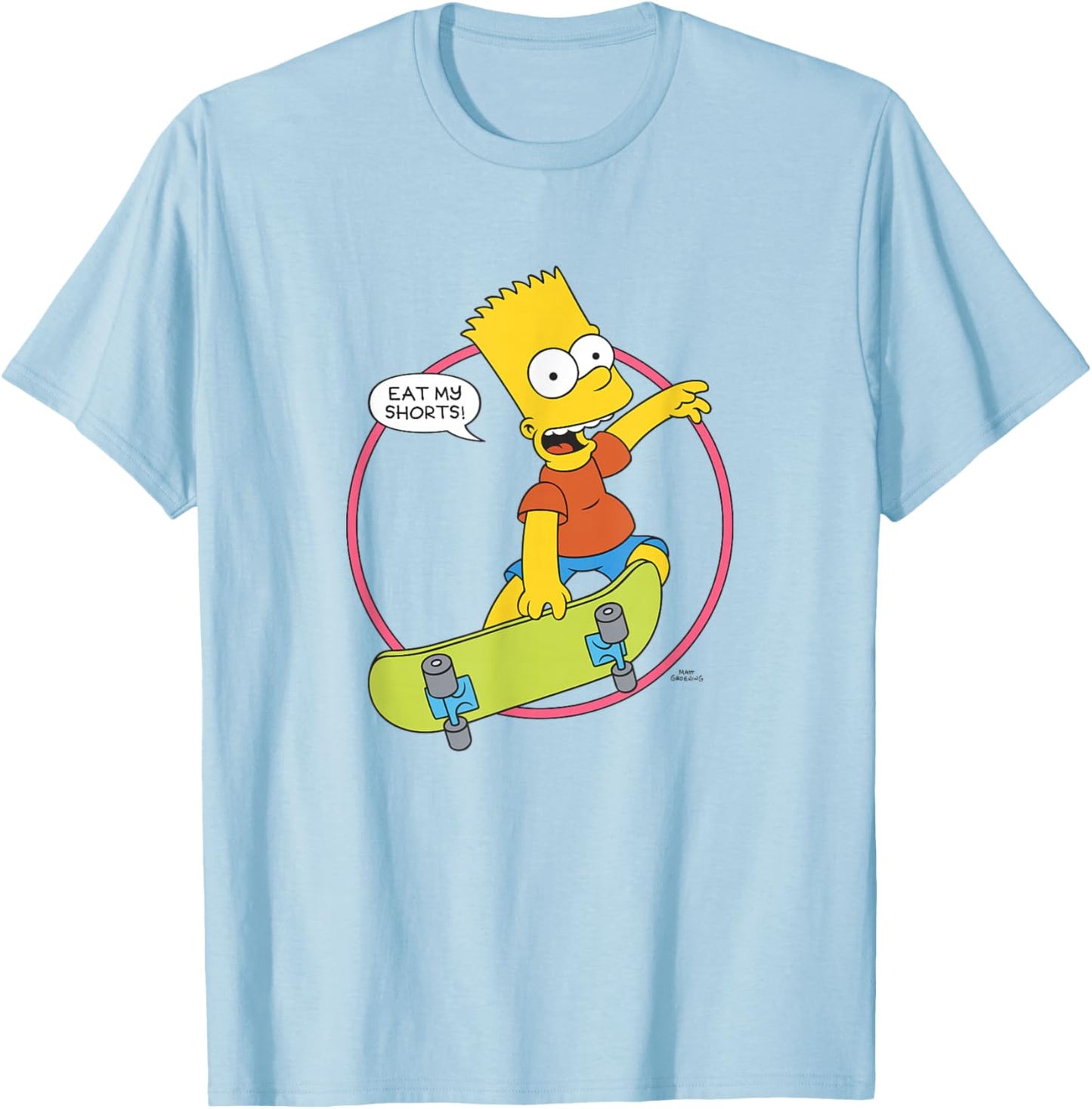 The Simpsons Bart Simpson Eat My Shorts T-Shirt - T-Shirt | Light Blue