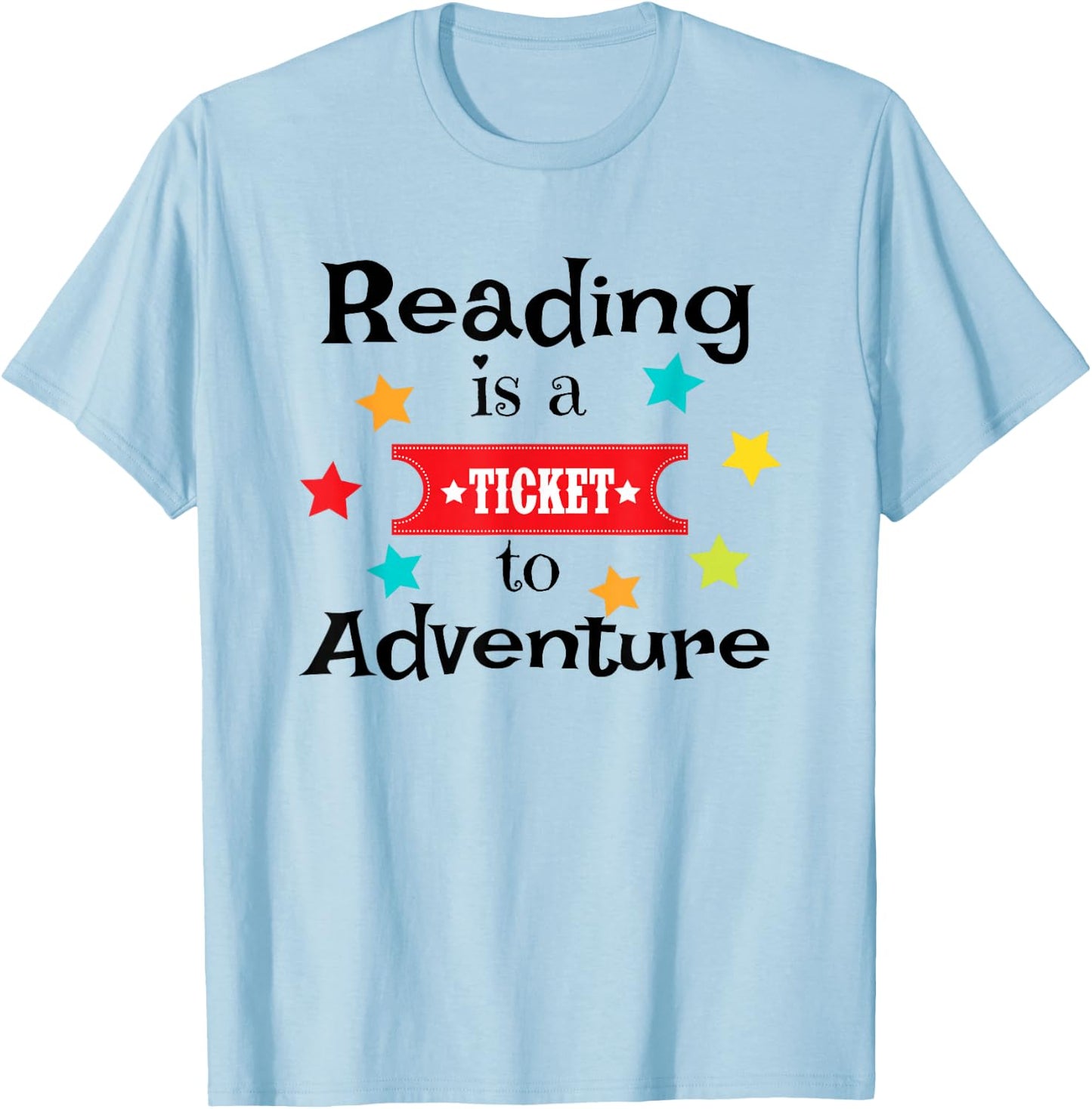 Book Lover Reading Adventure Gift Teacher Librarian T-Shirt - T-Shirt | Light Blue