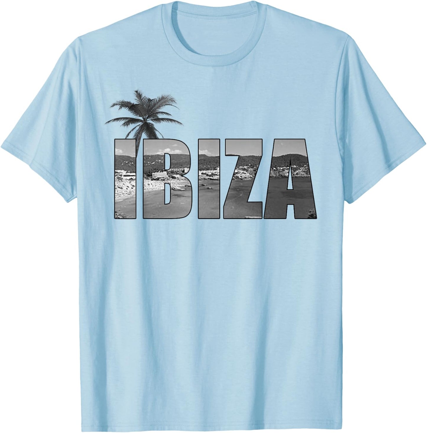Ibiza Espana Beach Palm Tree Party Destination Gift T-Shirt - T-Shirt | Light Blue