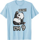 9th Birthday Cute Panda yeah im 9 Years old girl Gif T-Shirt - T-Shirt | Light Blue