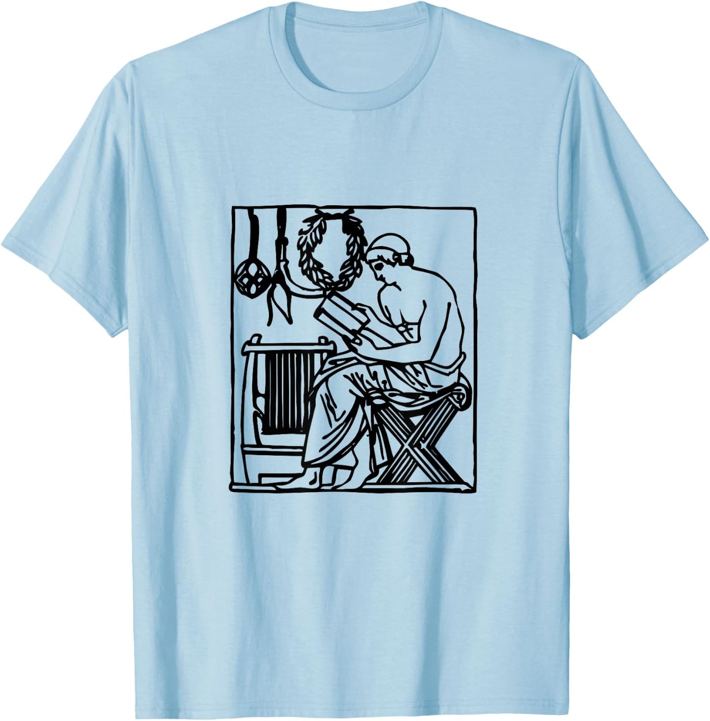 Roman Librarian Library Greek Reading Book Classics T-Shirt - T-Shirt | Light Blue