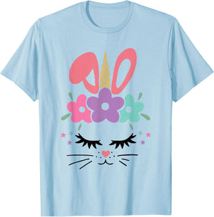 Bunnycorn Bunny Unicorn Easter Eggs Happy Easter Kids T-Shirt - T-Shirt | Light Blue