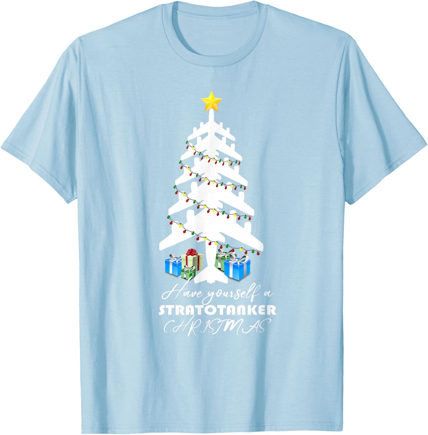 KC-135 Stratotanker Christmas Tree T-Shirt - T-Shirt | Light Blue