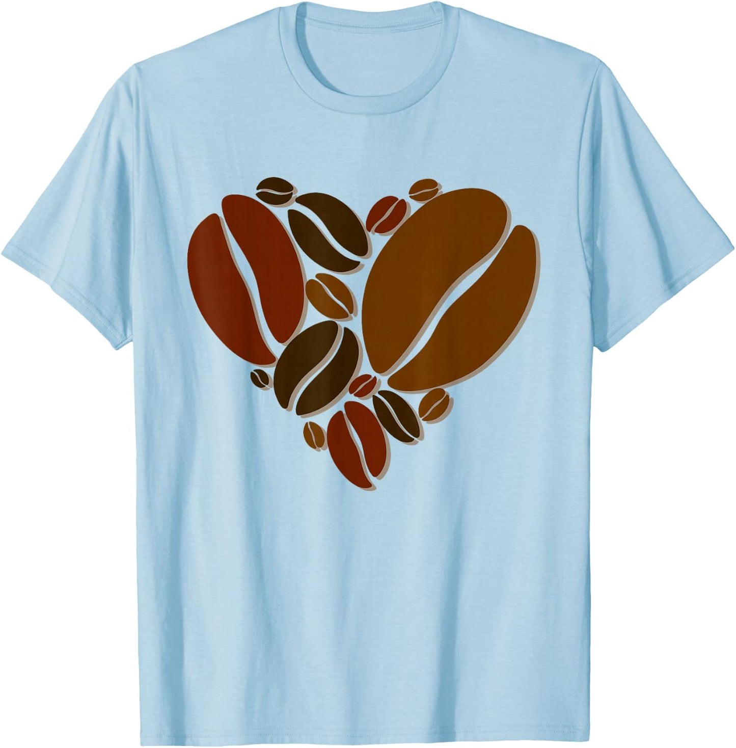 Aesthetic Coffee Bean Heart I Coffee Drinker I Coffee T-Shirt - T-Shirt | Light Blue