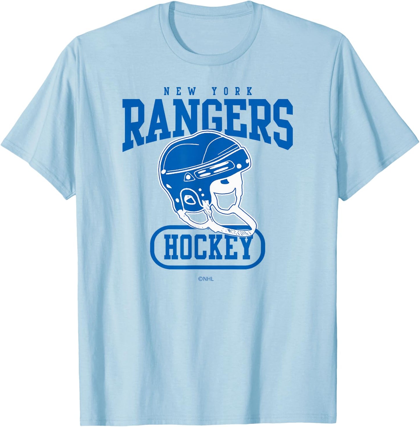 New York Rangers Helmet Officially Licensed T-Shirt - T-Shirt | Light Blue