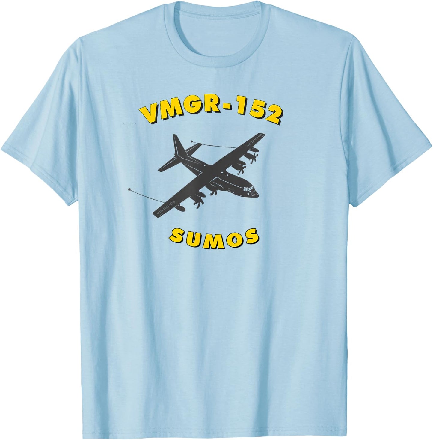 VMGR-152 Sumos KC-130 Aerial Refueler Transport Squadron T-Shirt - T-Shirt | Light Blue