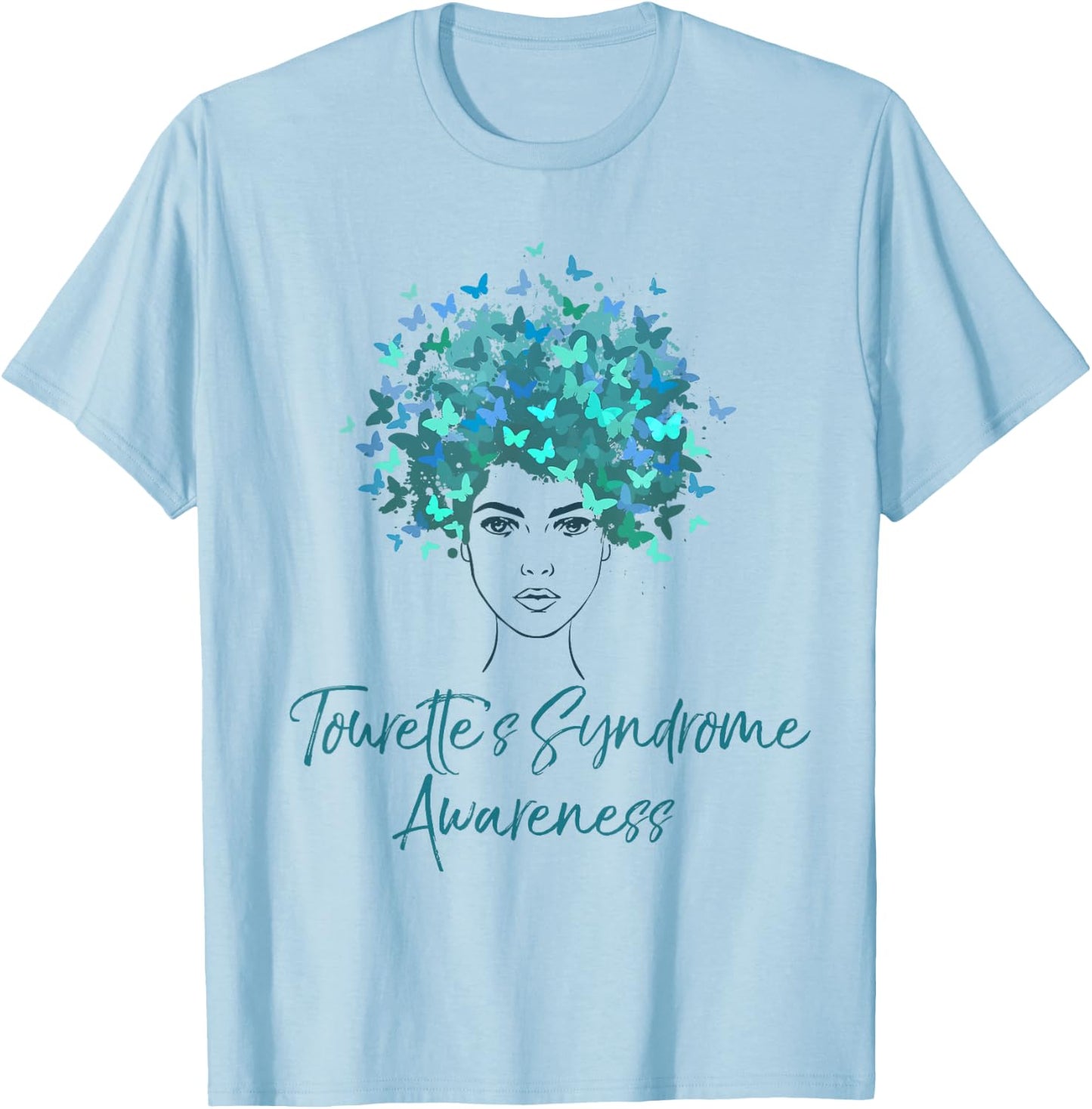 Tourette Syndrome Awareness Butterflies Gift Shirt T-Shirt - T-Shirt | Light Blue