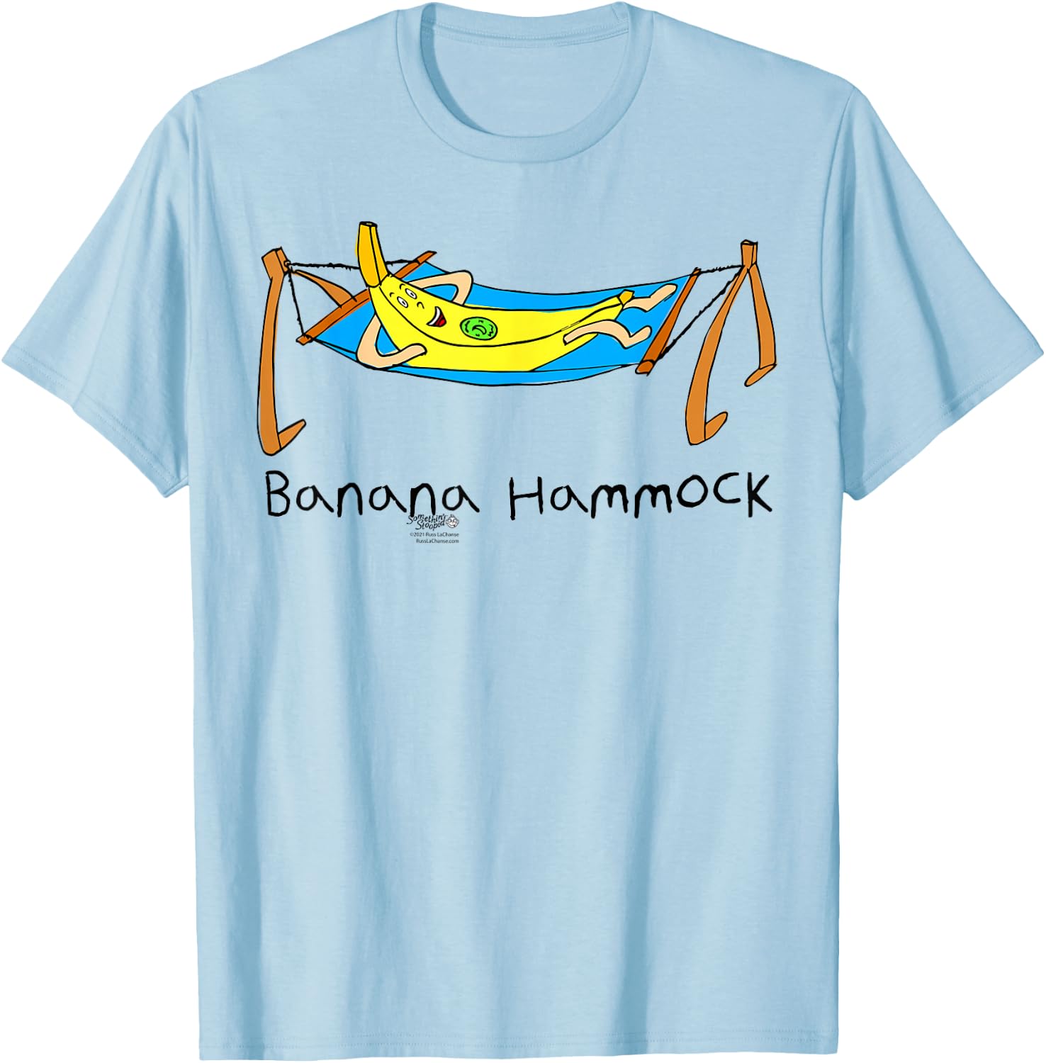 Banana Hammock Funny Dad Joke Word Design T-Shirt - T-Shirt | Light Blue