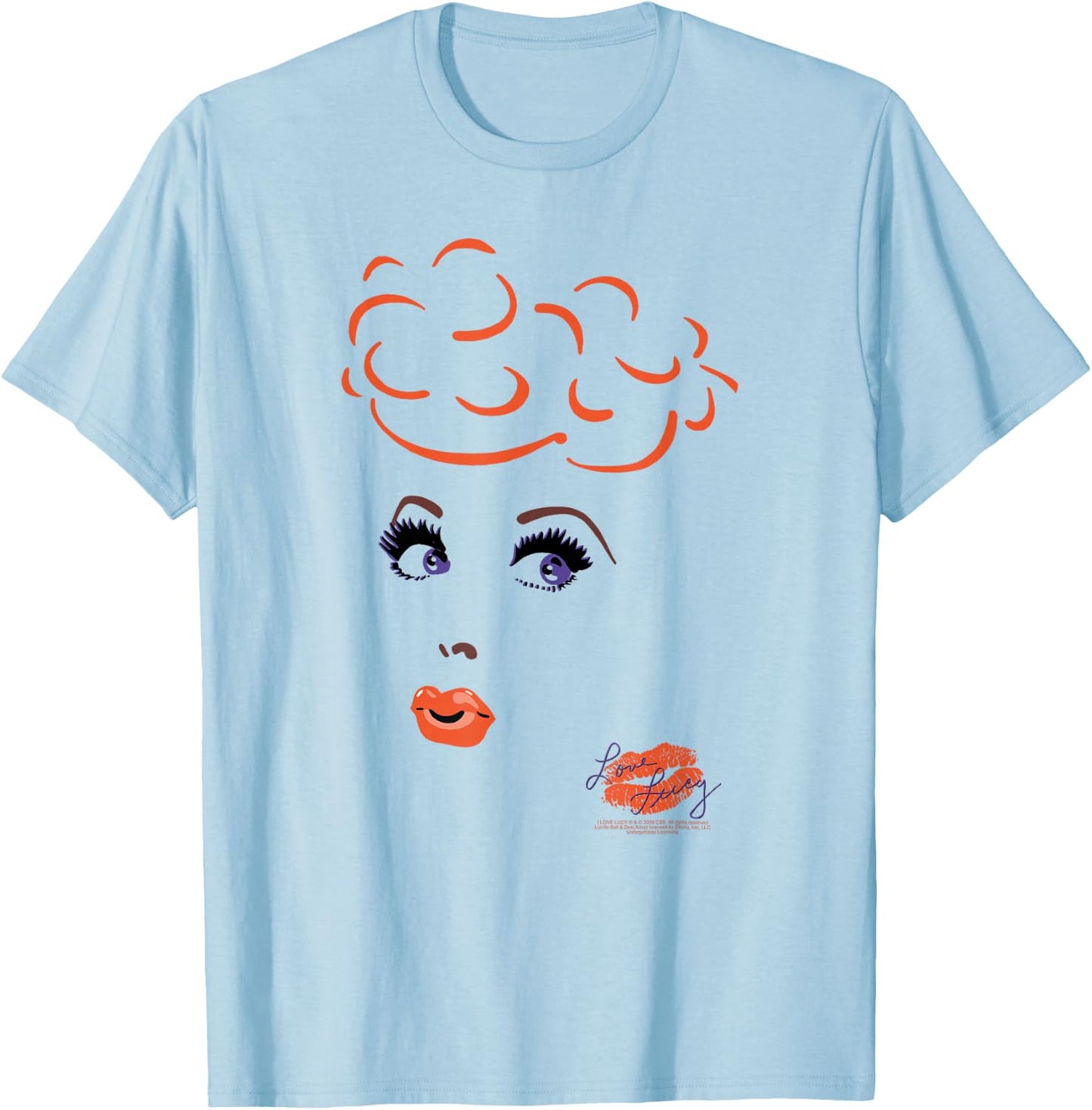 I Love Lucy Eyelashes T-Shirt - T-Shirt | Light Blue