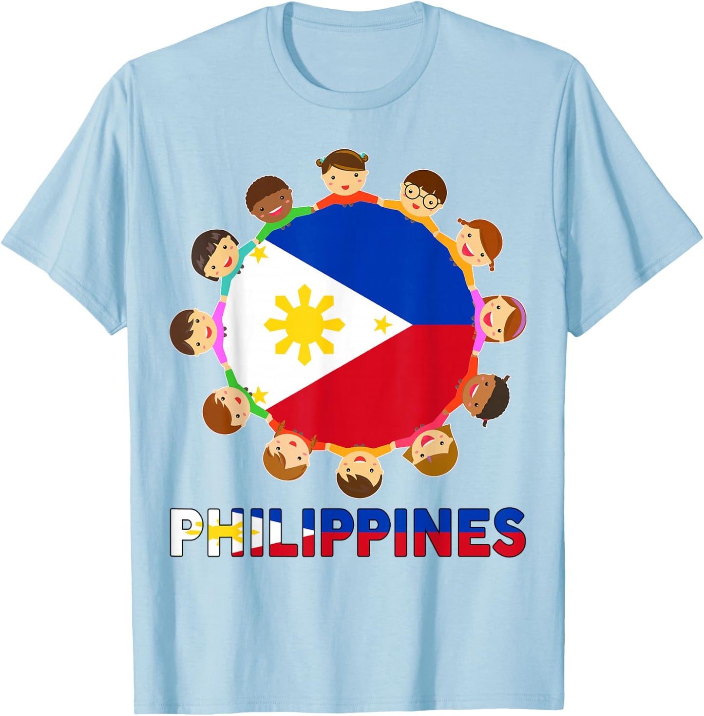 Toddler Filipino Filipina Girl Kid Men Philippine Flag T-Shirt - T-Shirt | Light Blue