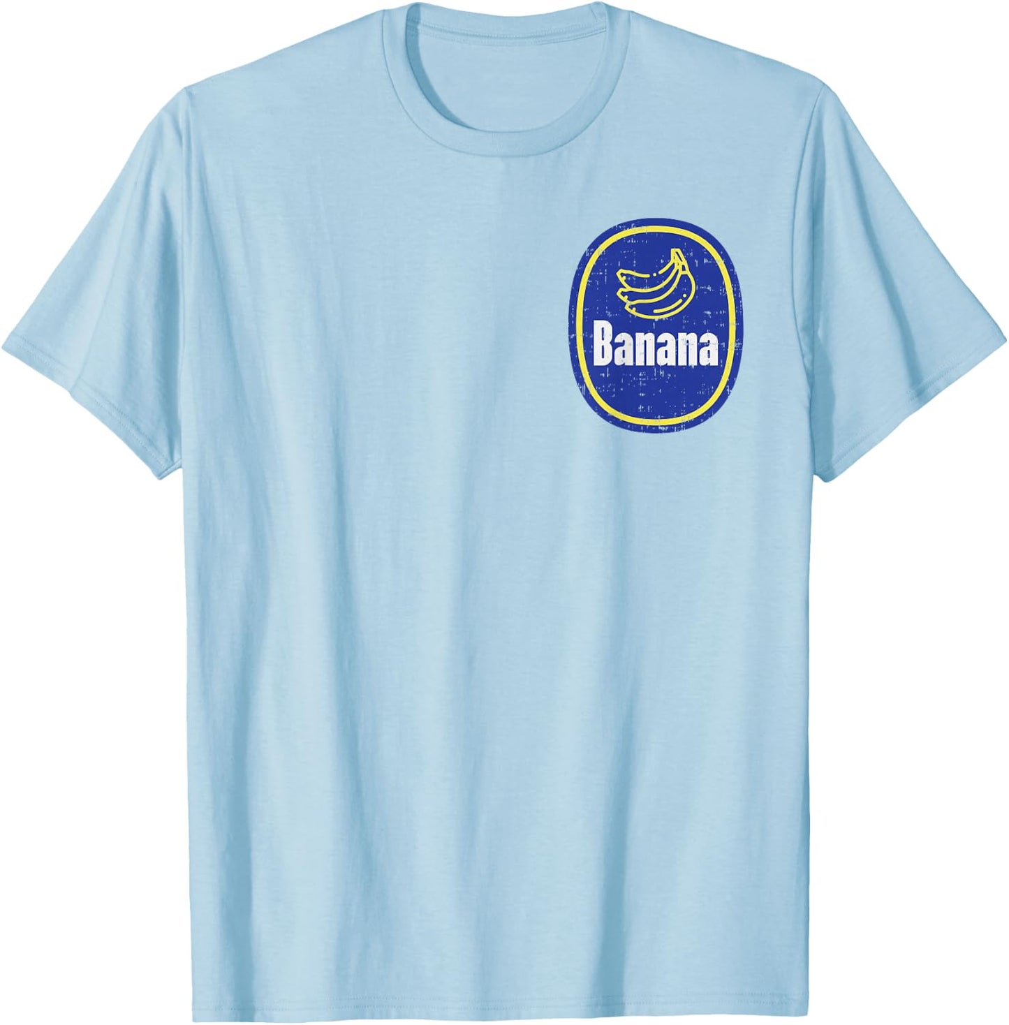Banana Pocket Sticker Funny Fruit DIY Easy Halloween Costume T-Shirt - T-Shirt | Light Blue