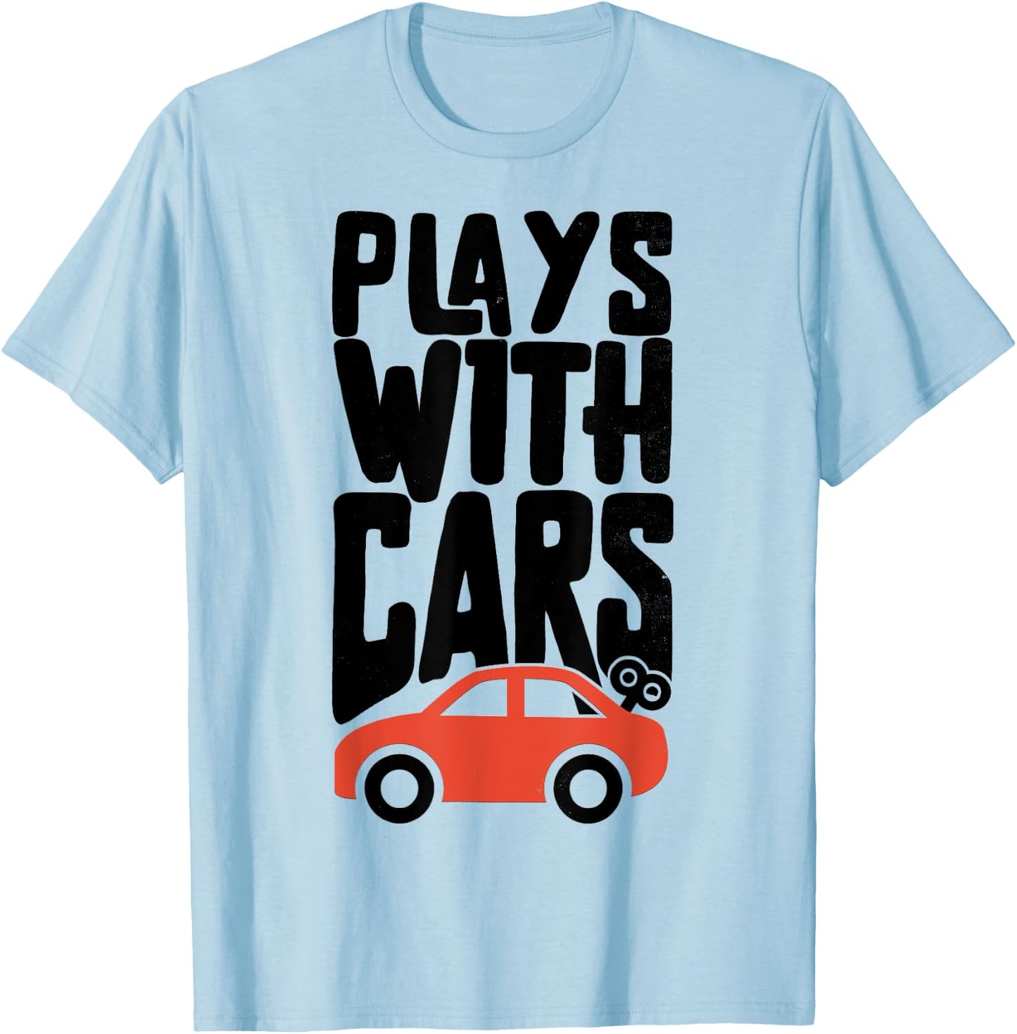 Plays With Cars Father And Son Matching T-Shirt - T-Shirt | Light Blue