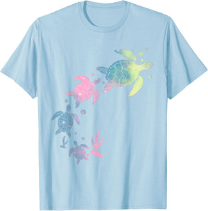 Turtles Tie Dye Cute Sea-Turtle Kids Toddler Turtle Costume T-Shirt - T-Shirt | Light Blue