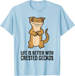 Crested Gecko Pet Life Is Better With Crested Geckos T-Shirt - T-Shirt | Light Blue