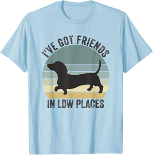 Dachshund I've Got Friends In Low Places Dog T-Shirt - T-Shirt | Light Blue