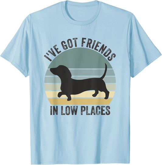 Dachshund I've Got Friends In Low Places Dog T-Shirt - T-Shirt | Light Blue