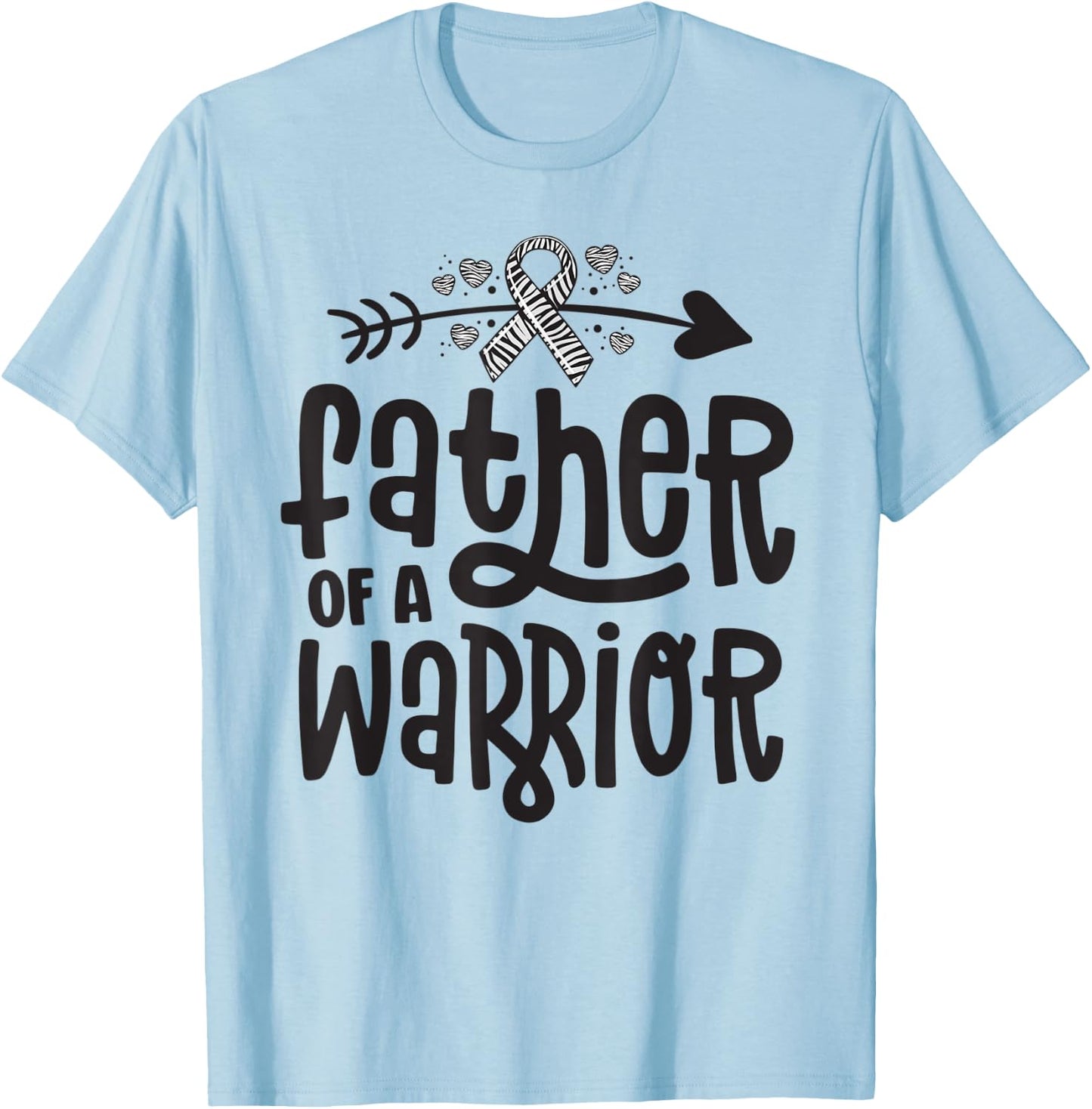 Father Of A Rare Disease Warrior Awareness Zebra Ribbon EDS T-Shirt - T-Shirt | Light Blue