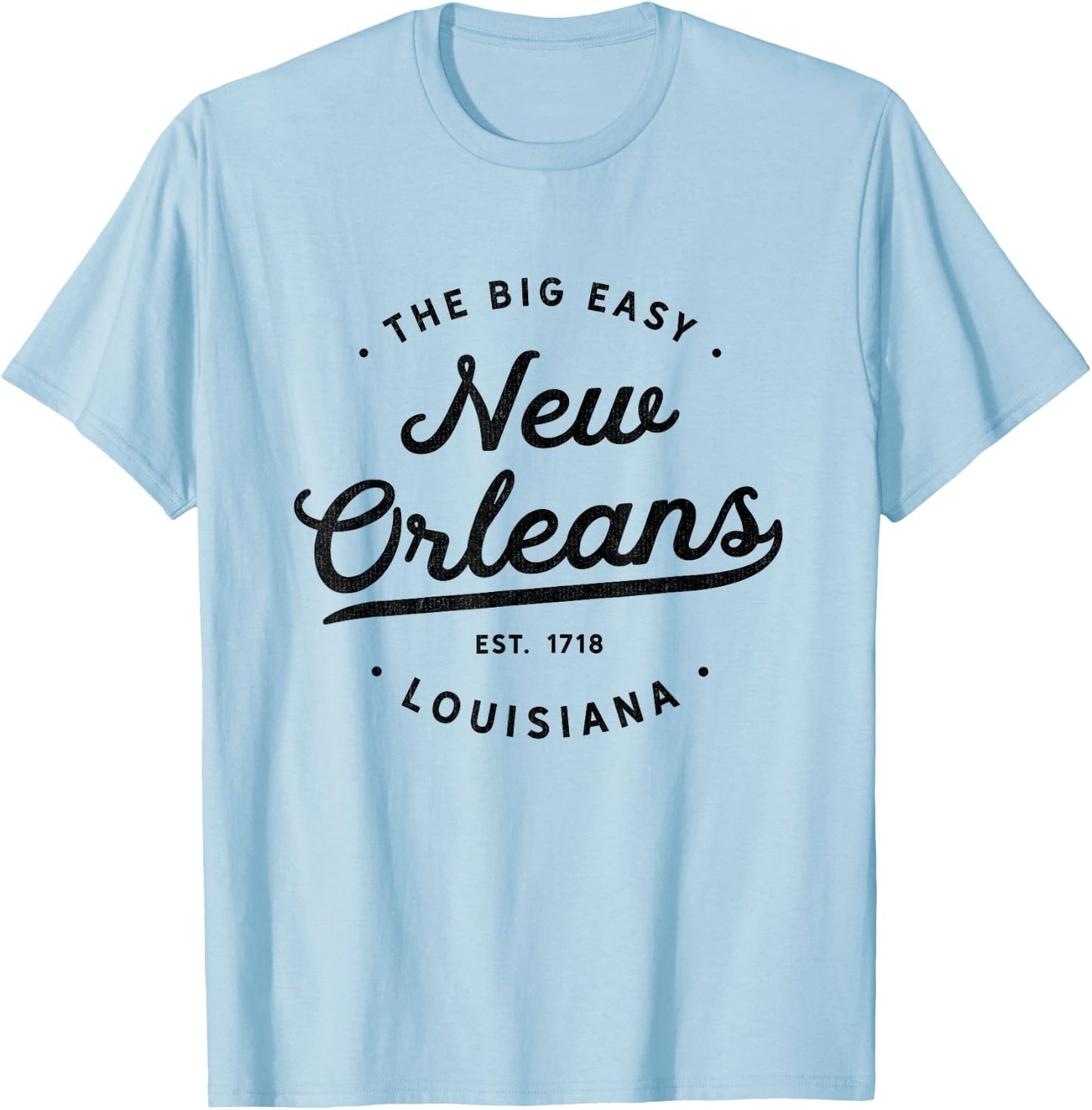 Classic Retro Vintage New Orleans Louisiana Casual Big Easy T-Shirt - T-Shirt | Light Blue