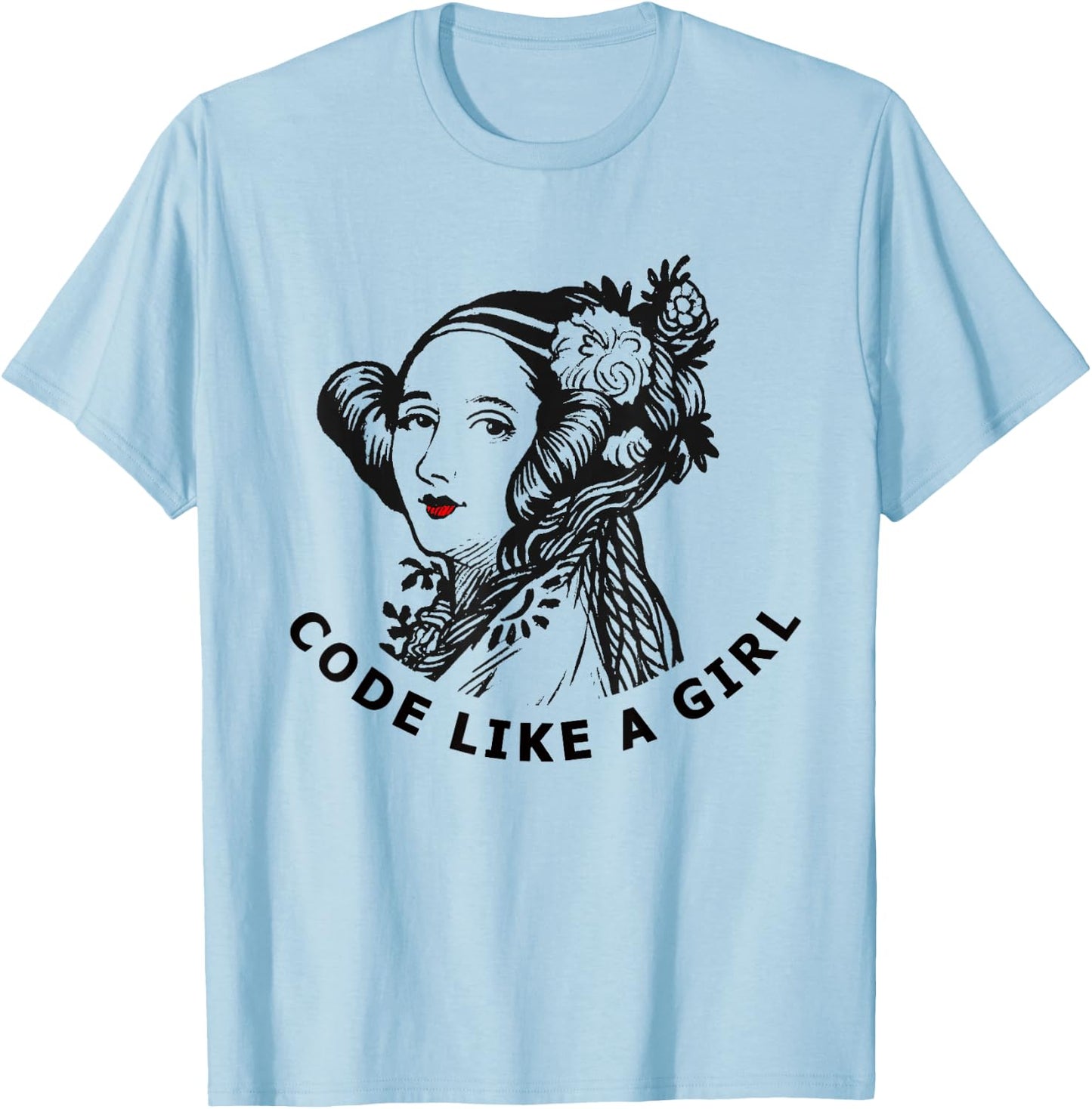 Ada Lovelace Code Like A Girl T-Shirt - T-Shirt | Light Blue