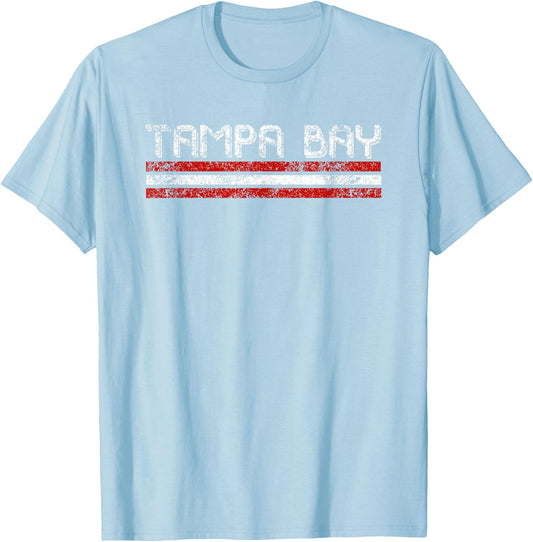 Tampa Bay Florida Retro Vintage Weathered Throwback T-Shirt - T-Shirt | Light Blue