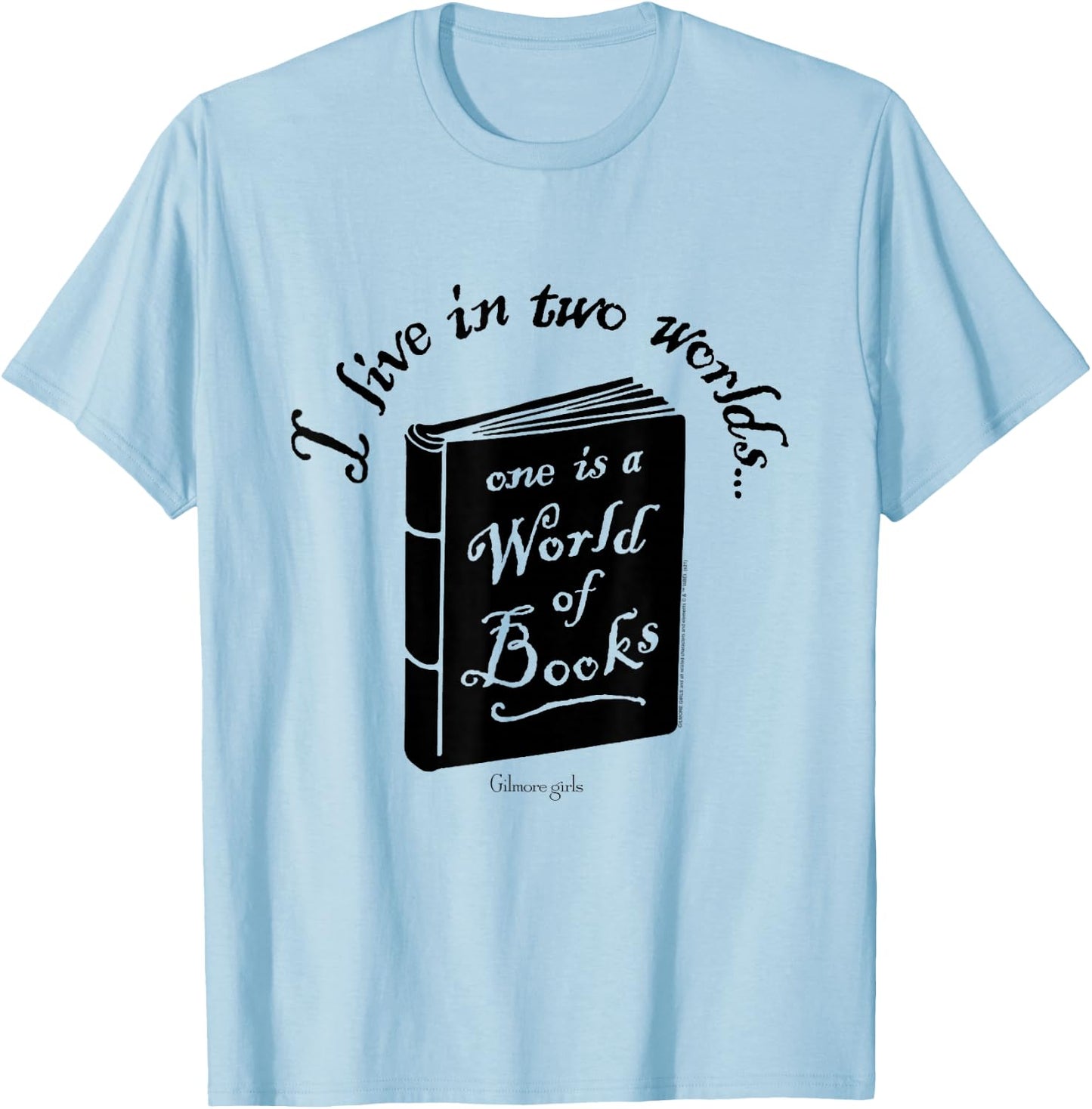 Gilmore Girls A World of Books Illustration TV Show T-Shirt - T-Shirt | Light Blue