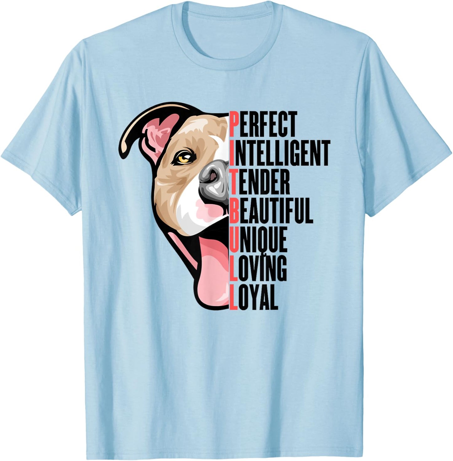 PABLO'S PAW PRINTS Pitbull Proud Pitbull Owners -Adults Kids Grey Small T-Shirt - T-Shirt | Light Blue