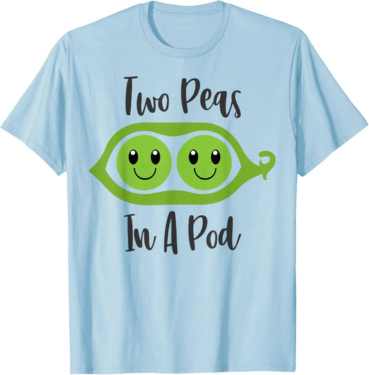 Two Peas In A Pod Funny Couples Matching T-Shirt - T-Shirt | Light Blue