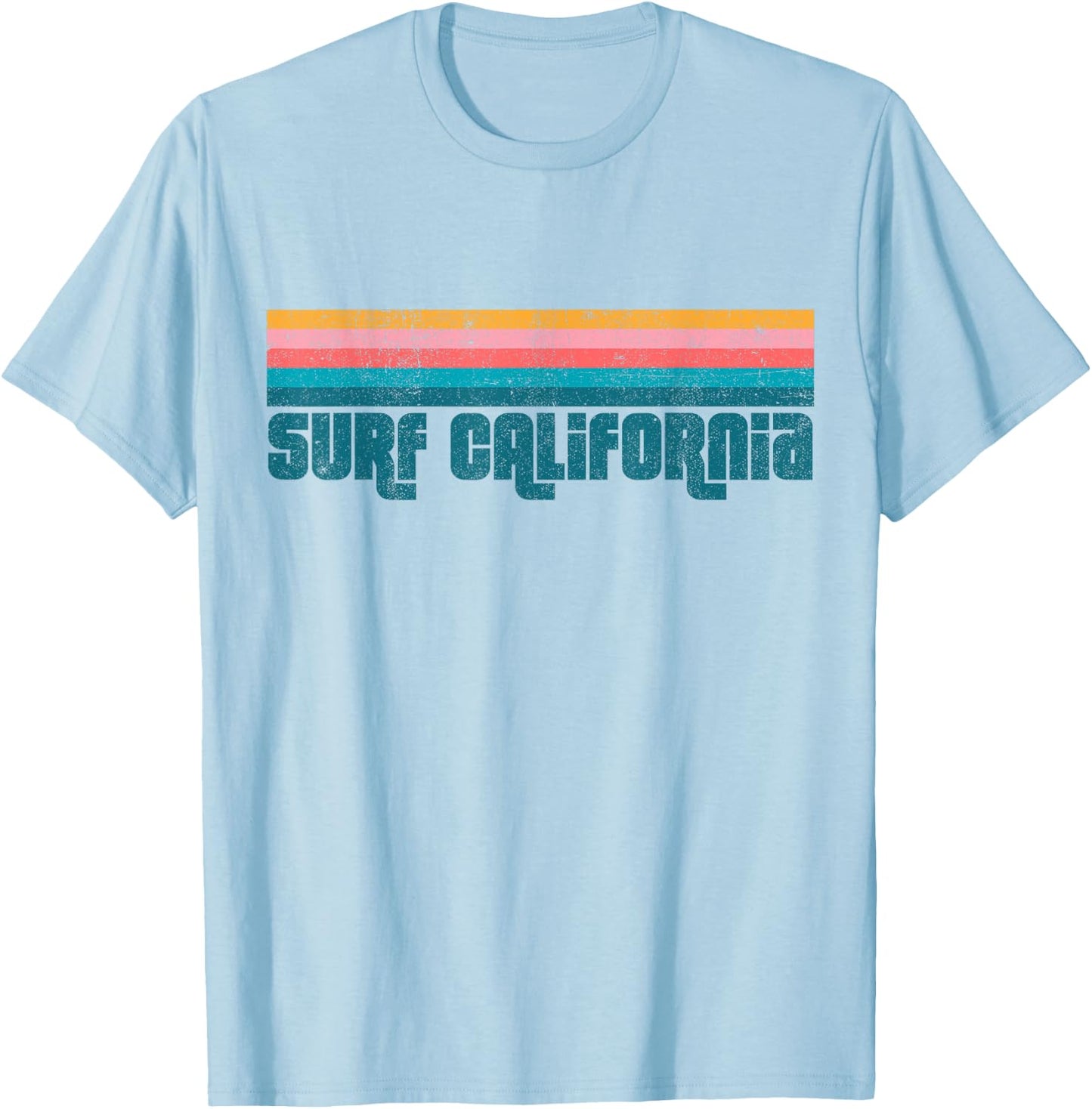 Vintage Surf California Beach Summer Retro Cute Women's Gift T-Shirt - T-Shirt | Light Blue