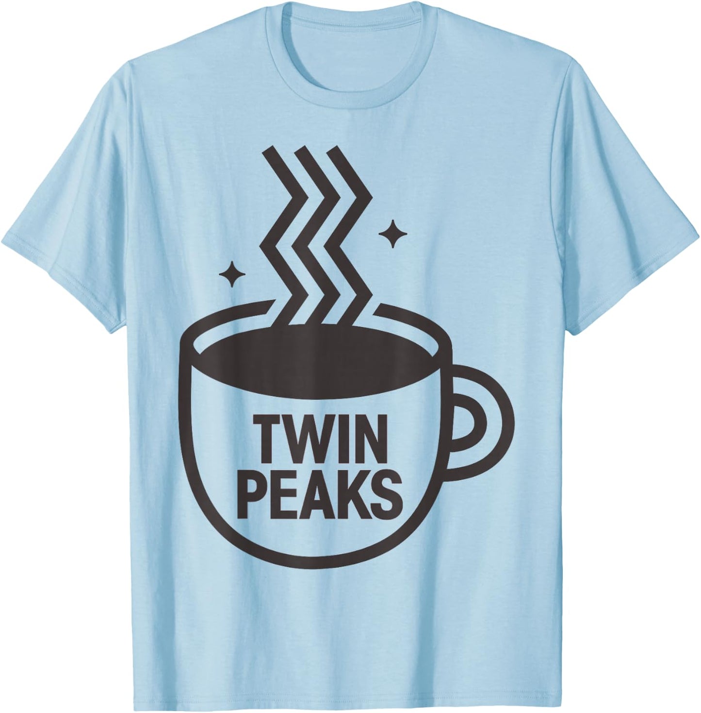 Twin Peaks Lodge Cup Of Coffee Graphic T-Shirt - T-Shirt | Light Blue
