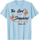 Christian Bible Verse Quote Rose Flower Psalm 23 T-Shirt - T-Shirt | Light Blue
