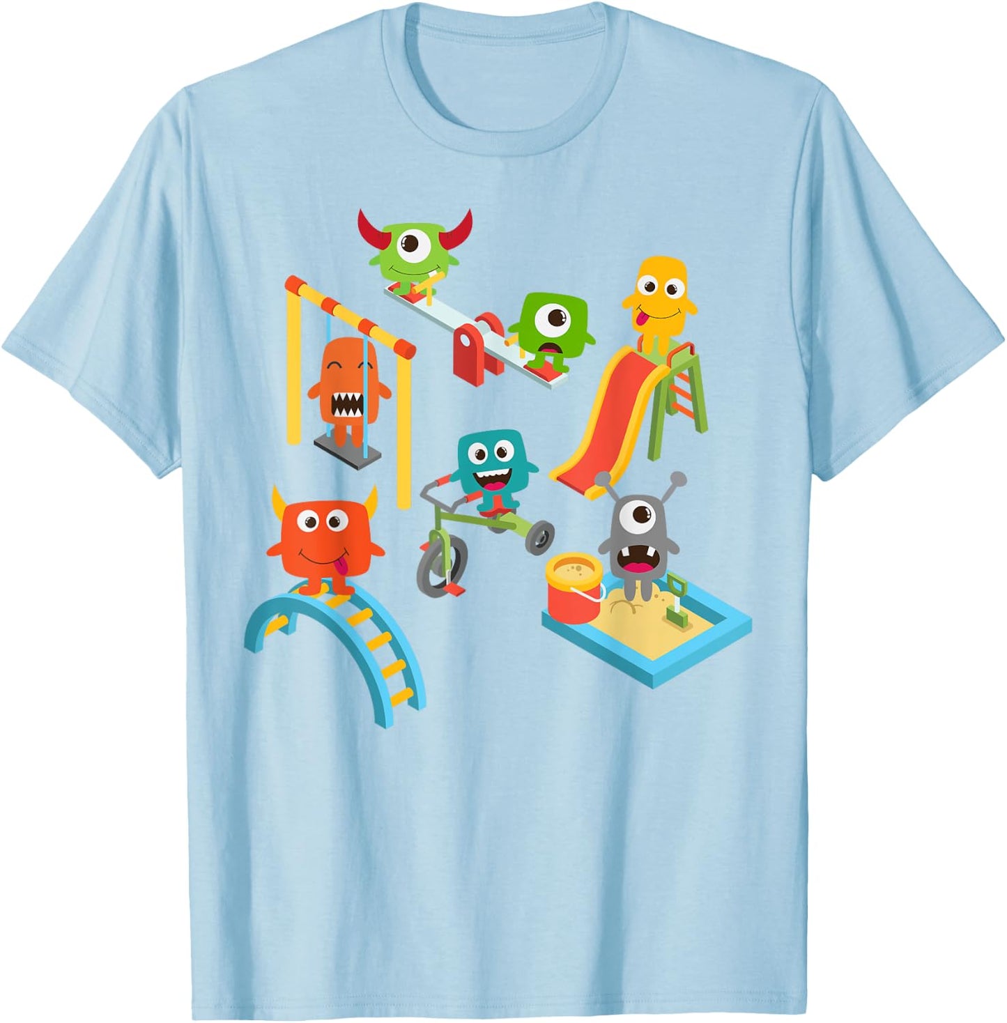 Fun Monster School Playground for Boys, Girls, Grown Ups T-Shirt - T-Shirt | Light Blue