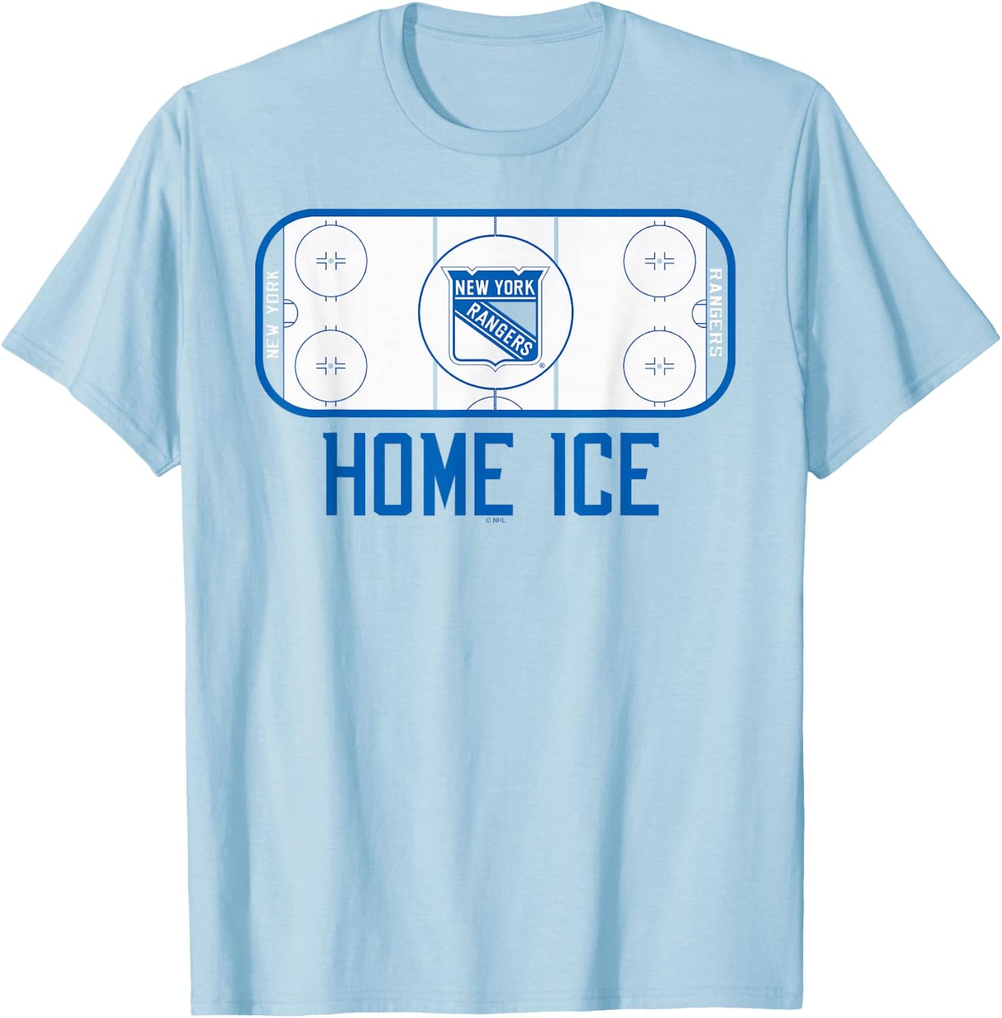 New York Rangers Home Ice Red Officially Licensed T-Shirt - T-Shirt | Light Blue