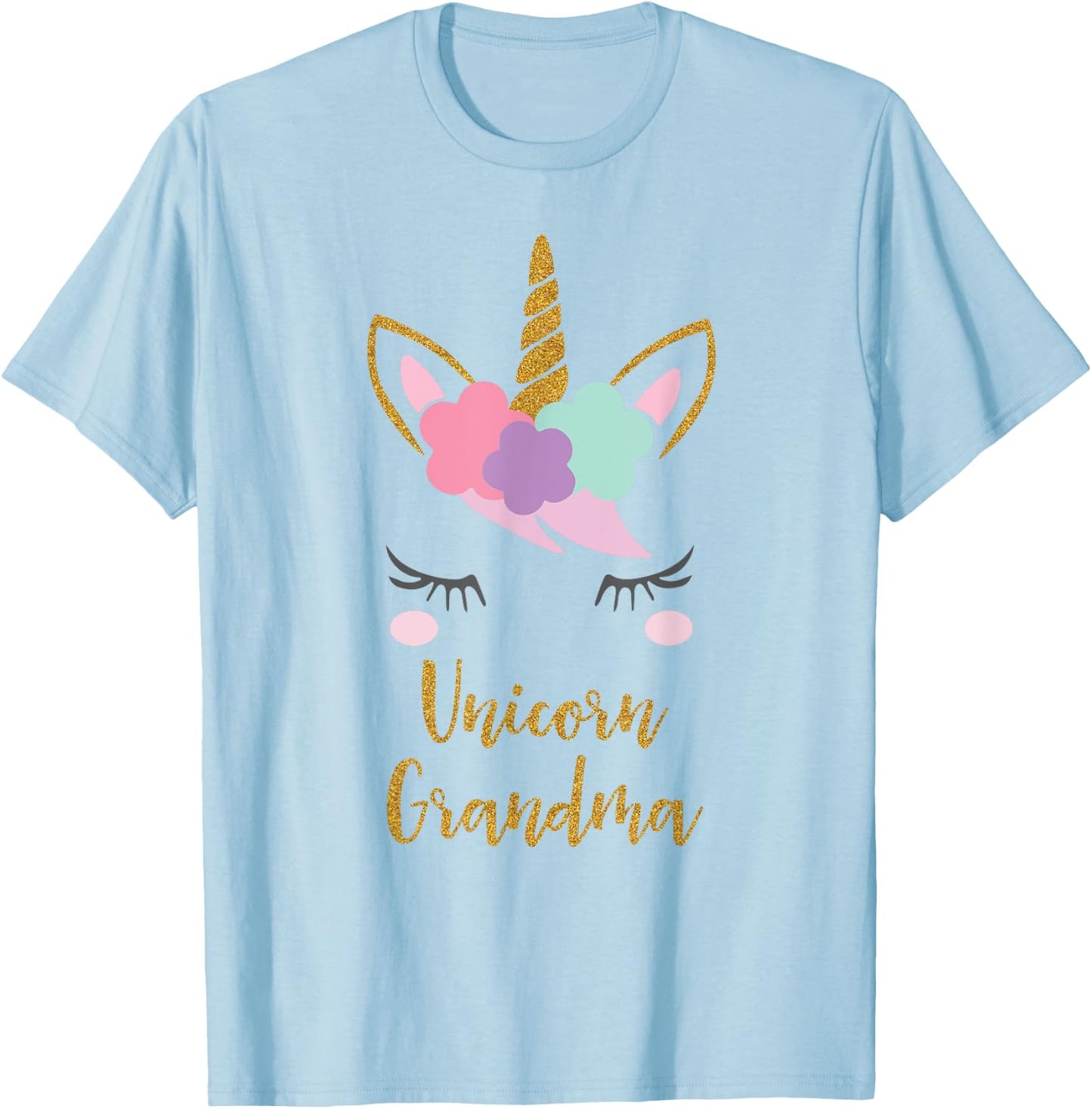 Unicorn Grandma Shirt, Grandma of the Birthday Girl Gift T-Shirt - T-Shirt | Light Blue
