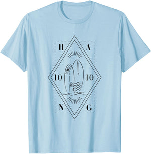 Surf Hang 10 Surfboard surfer Men Women T-Shirt - T-Shirt | Light Blue