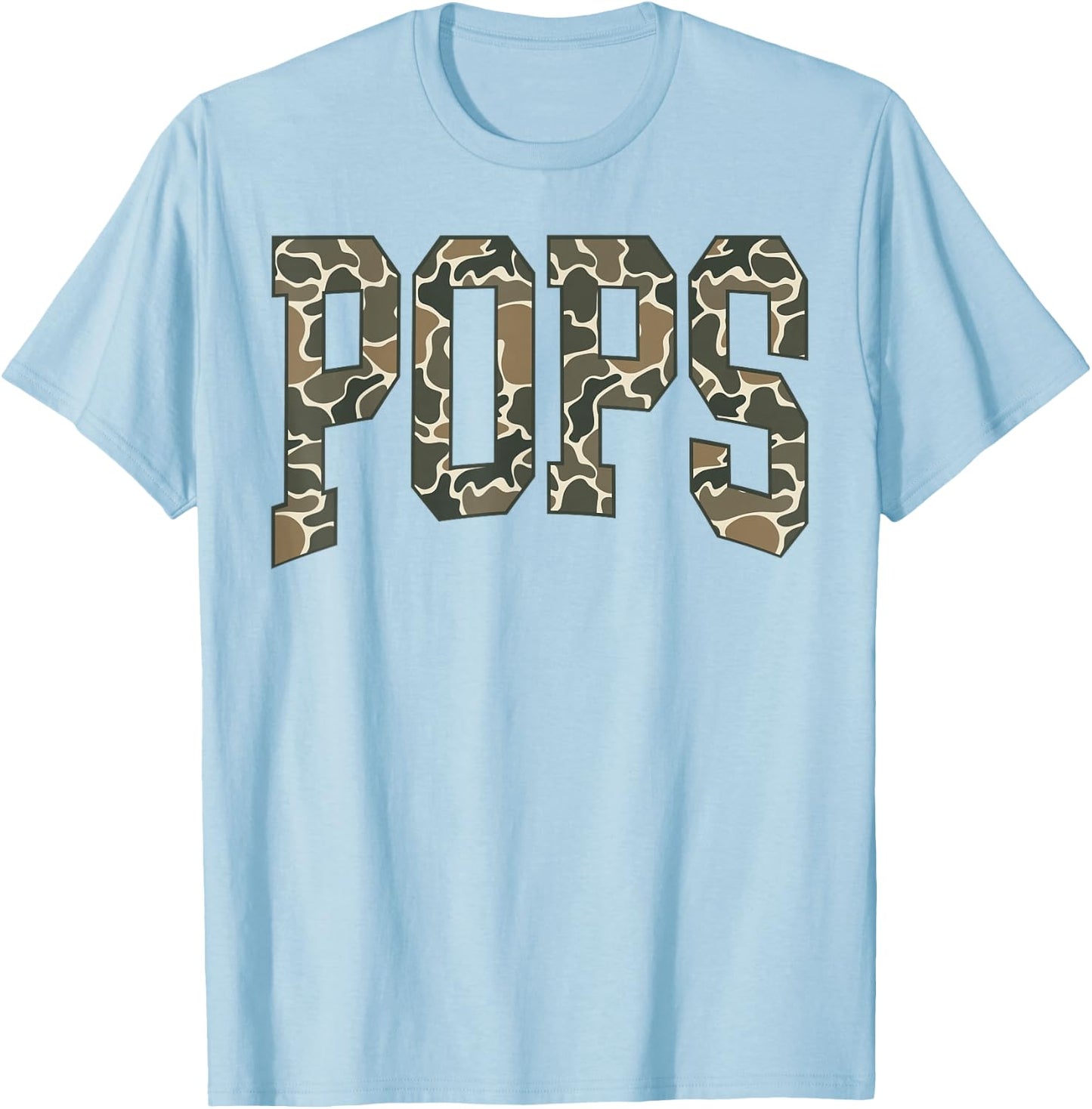 Pops Camo Camouflage Father's Day Grandfather T-Shirt - T-Shirt | Light Blue