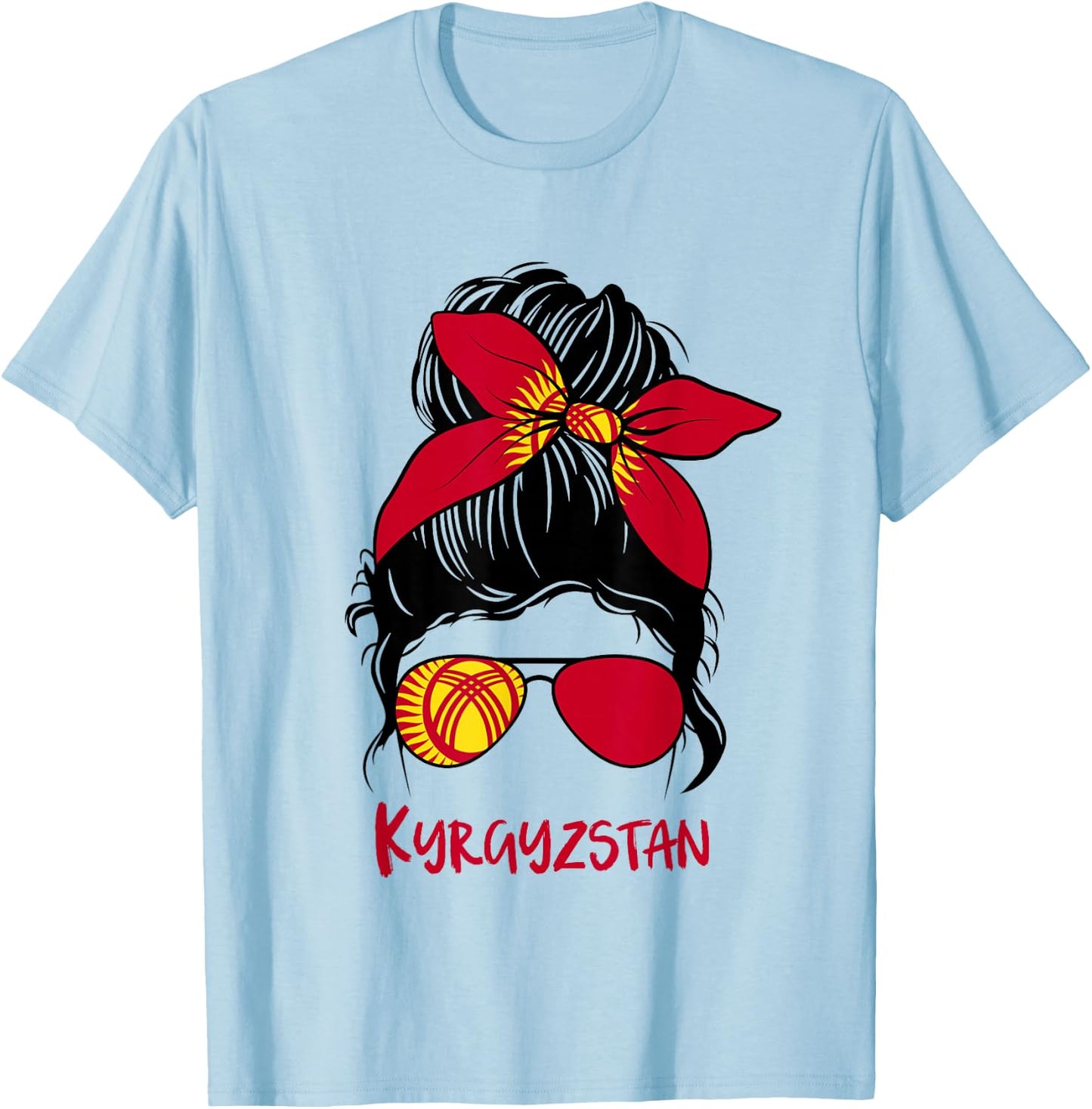 Kyrgyz Girl Kyrgyzstan girl Kyrgyzstan woman flag T-Shirt - T-Shirt | Light Blue