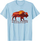 Badlands National Park South Dakota Buffalo Bison Sunset T-Shirt - T-Shirt | Light Blue