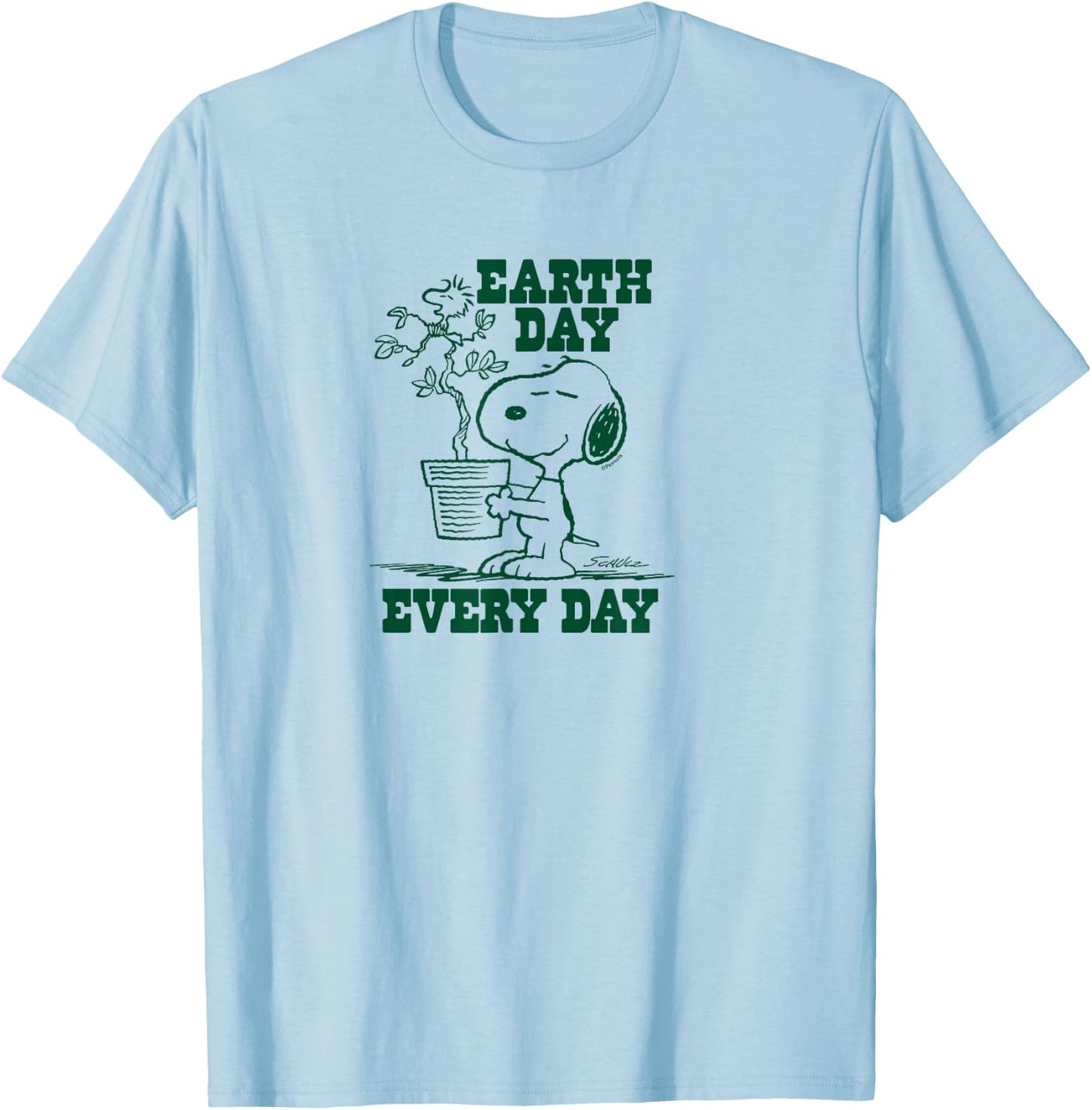 Peanuts - Snoopy Earth Day Every Day T-Shirt - T-Shirt | Light Blue