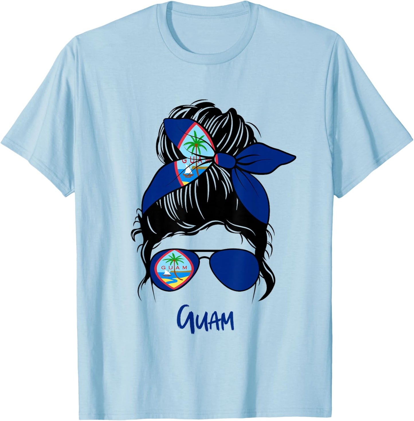Guamanian Girl Guam girl Guaman woman flag T-Shirt - T-Shirt | Light Blue