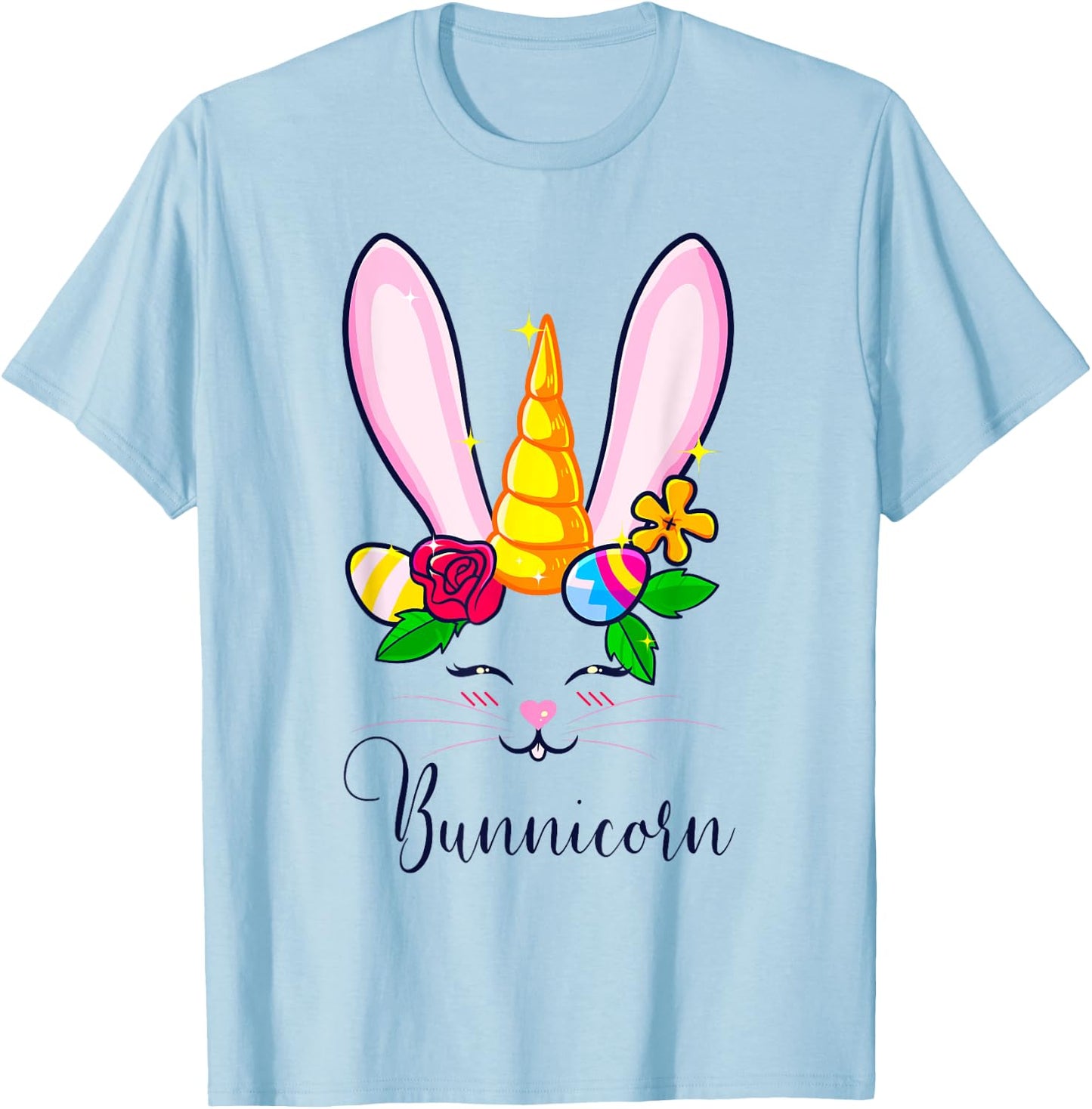 Bunnicorn Easter Bunny Unicorn Rabbit Cute Women Kids Girls T-Shirt - T-Shirt | Light Blue